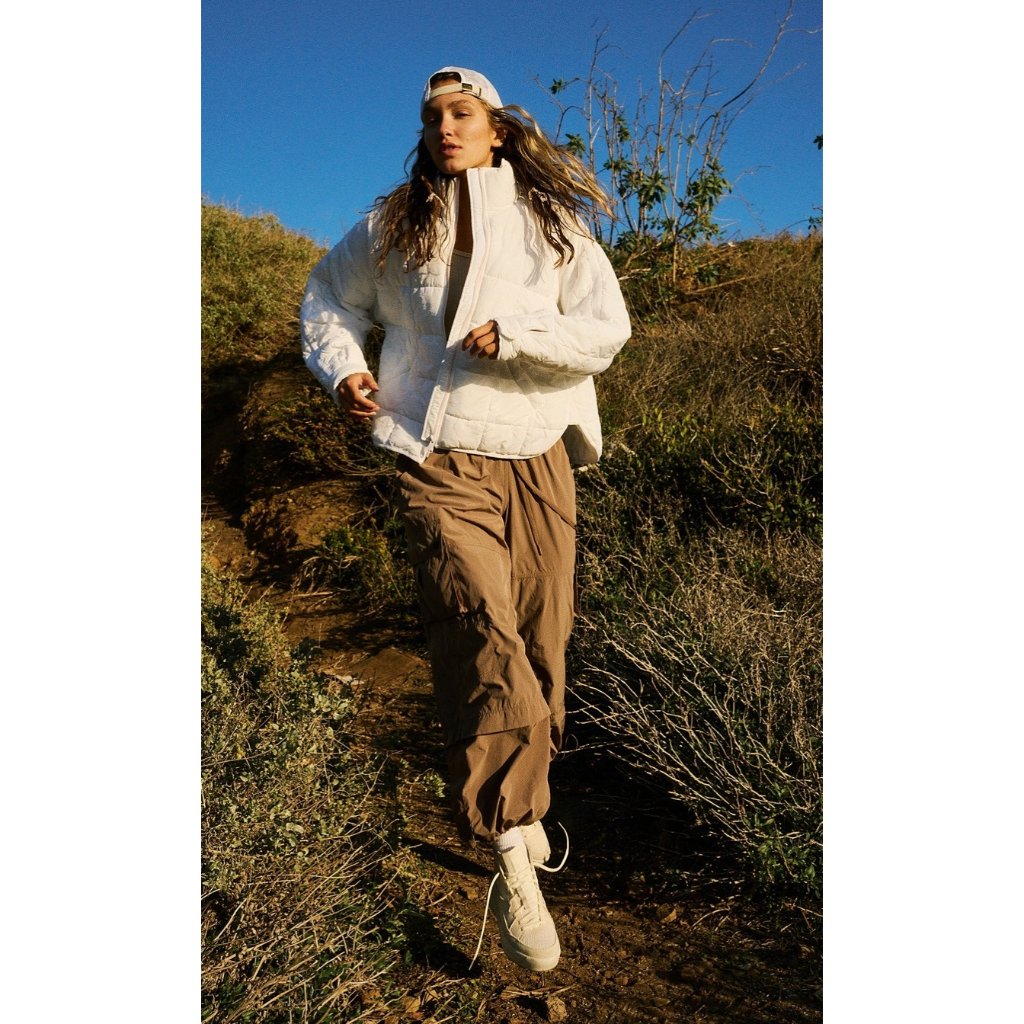 Free People Pippa Packable Puffer Jacket In White Size Xl